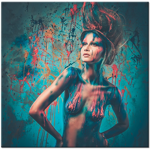 canvas-leinwandbild, beige, blau, braun, bunt, cyan, frauen, grun, kunst, nackt, orange, pink, portraets, rot, sexy, sonstiges, violett, zeitgenoessische-kunst