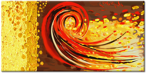 canvas-leinwandbild, abstrakt-fantasie, braun, gelb, rot