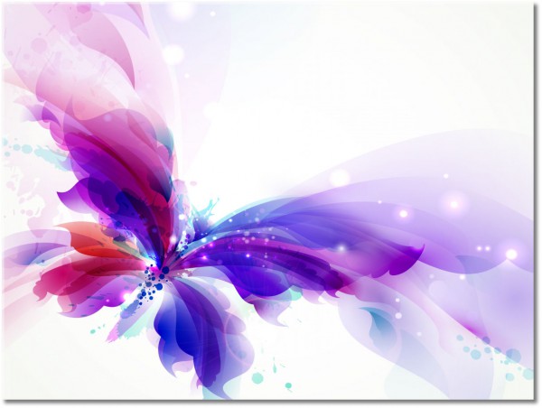 canvas-leinwandbild, abstrakt-fantasie, bilder-abstrakt, blau, bunt, malereien, pink, rot, tiere, violett, vogel-fische-insekten, weiss