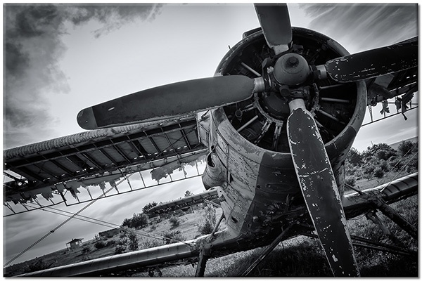 canvas-leinwandbild, autos-zuge-schiffe-flugzeuge, flugzeuge, grau, schwarz, schwarz-weiss, sonstiges, vintage