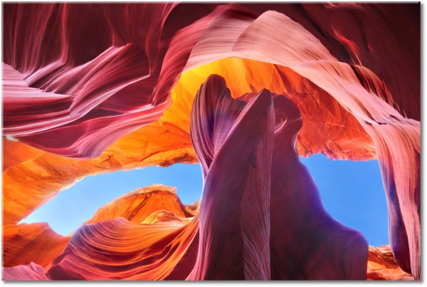 canvas-leinwandbild, andere-landschaften, blau, braun, gelb, klippen, landschaft, orange, pink, rot, schluchten, vereinigte-staaten-amerika