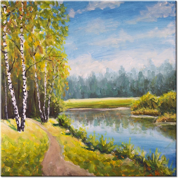 canvas-leinwandbild, blau, braun, grun, landschaft, malereien, malereien-landschaften, walder