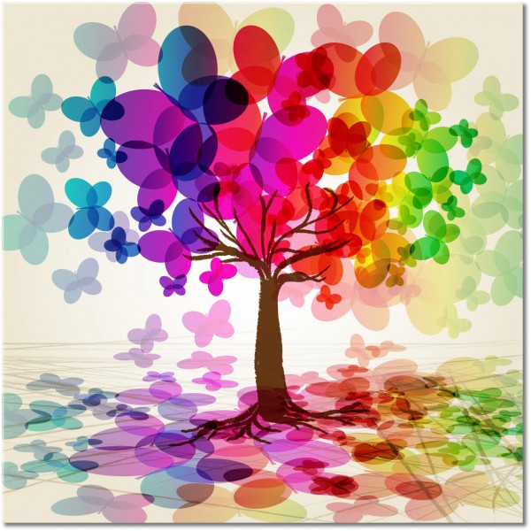 canvas-leinwandbild, abstrakt-fantasie, blau, braun, bunt, gelb, grun, malereien, pink, rot, stillleben-andere-gemalde, violett
