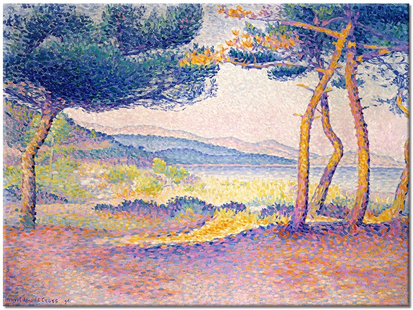canvas-leinwandbild, andere-landschaften, baeume, blau, blumen, cross, gelb, grun, kunst, landschaft, malereien, malereien-landschaften, meer, orange, stillleben, violett