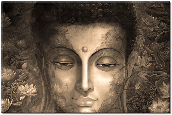 canvas-leinwandbild, bars, beige, braun, buddha, feng-shui-zen, grun, mythologie, portraets, violett