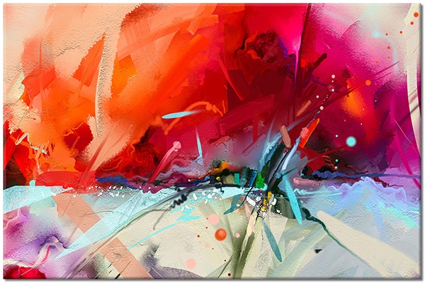 canvas-leinwandbild, abstrakt-fantasie, beige, bilder-abstrakt, blau, bunt, grau, kunst, malereien, orange, pink, rot, violett, weiss, zeitgenoessische-kunst
