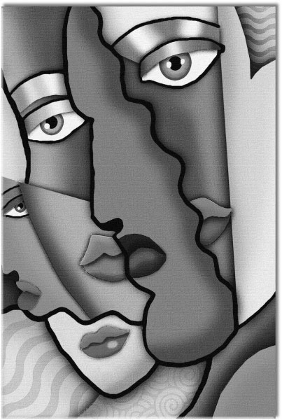 canvas-leinwandbild, abstrakt-fantasie, augen, bilder-abstrakt, blau, bunt, gelb, grun, kunst, malereien, orange, pink, portraets, rot, schwarz, violett, weiss, zeichnung, zeitgenoessische-kunst