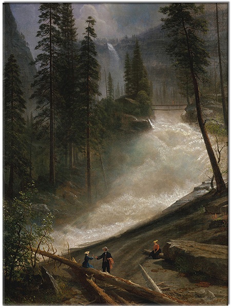 canvas-leinwandbild, baeume, bierstadt, blumen, braun, fluss, grun, kunst, landschaft, malereien, malereien-landschaften, meer-wasserfalle-seen, tannen, waelder, wasserfaelle, weiss