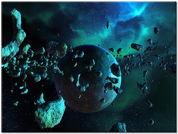 canvas-leinwandbild, astronomie, beige, blau, cyan, grau, planeten, schwarz, sonstiges, sterne, universen