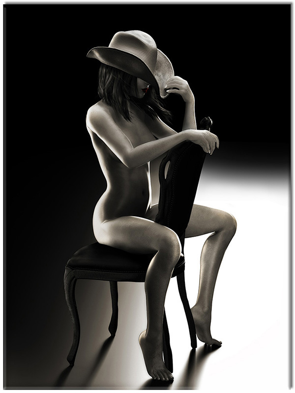 canvas-leinwandbild, frauen, grau, kunst, nackt, schwarz, schwarz-weiss, sexy, sonstiges, weiss