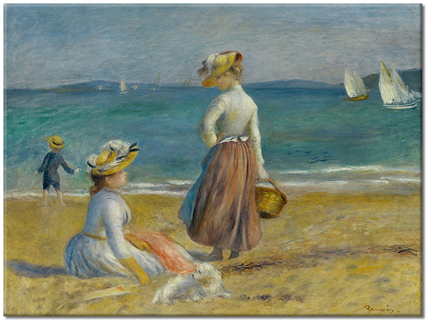 canvas-leinwandbild, beige, blau, malereien, malereien-personen-gestalten, weiss