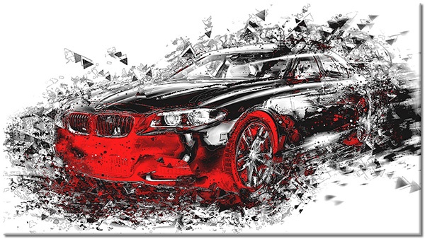 canvas-leinwandbild, autos, autos-zuge-schiffe-flugzeuge, bars, grau, kunst, rot, schwarz, sonstiges, sport, weiss, zeichnung, zeitgenoessische-kunst