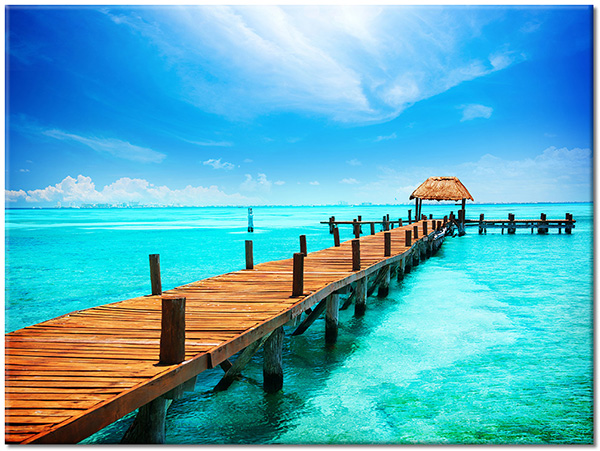 canvas-leinwandbild, blau, braun, bruecken, cyan, himmel, landschaft, meer, meer-wasserfalle-seen, mythologie, wolken