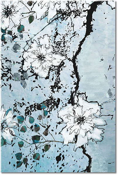 canvas-leinwandbild, beige, blumen, braun, grau, kunst, malereien, orange, schwarz, sepia, stillleben-andere-gemalde, weiss, zeichnung, zeitgenoessische-kunst