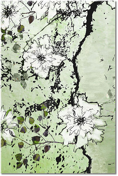 canvas-leinwandbild, beige, blumen, braun, grau, kunst, malereien, orange, schwarz, sepia, stillleben-andere-gemalde, weiss, zeichnung, zeitgenoessische-kunst