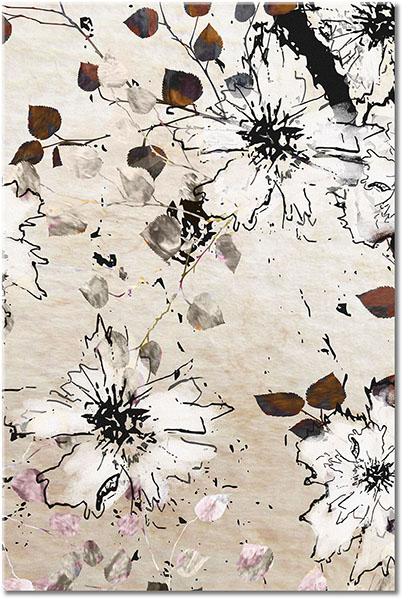 canvas-leinwandbild, beige, blumen, braun, grau, kunst, malereien, orange, pink, schwarz, sepia, stillleben-andere-gemalde, weiss, zeichnung, zeitgenoessische-kunst