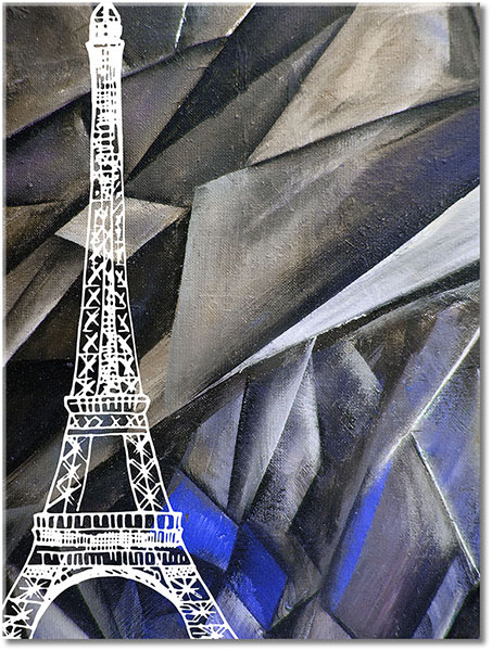 canvas-leinwandbild, abstrakt-fantasie, bilder-abstrakt, braun, eiffelturm, frankreich, gelb, grau, grun, kunst, malereien, paris, schwarz, staedte, weiss, zeichnung, zeitgenoessische-kunst