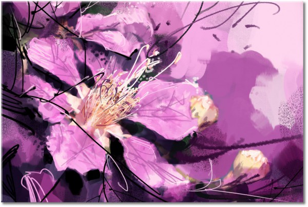 tableau sur toile, abstrait-fantaisie, aquarelle, art, beige, dessin, fleurs, jaune, nature-morte-autres-peintures, noir, peintures, violet