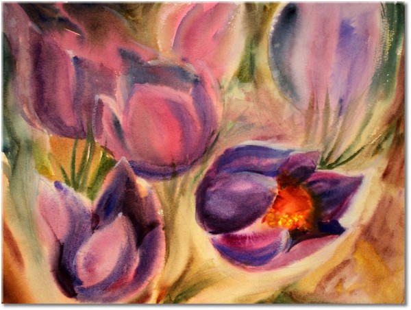 tableau sur toile, beige, fleurs, marron, multicolore, nature-morte-autres-peintures, orange, peintures, rose, violet