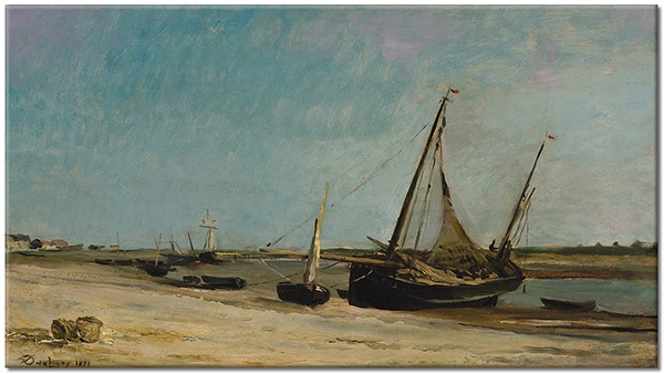 tableau sur toile, art, bateaux-navires, beige, bleu, daubigny, divers, mer, mer-cascades-lacs, noir, paysages, peintures, peintures-paysages, plage, voitures-trains-navires-avions