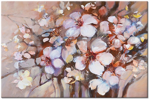tableau sur toile, aquarelle, art, beige, blanc, fleurs, gris, marron, nature-morte, nature-morte-autres-peintures, peintures, violet