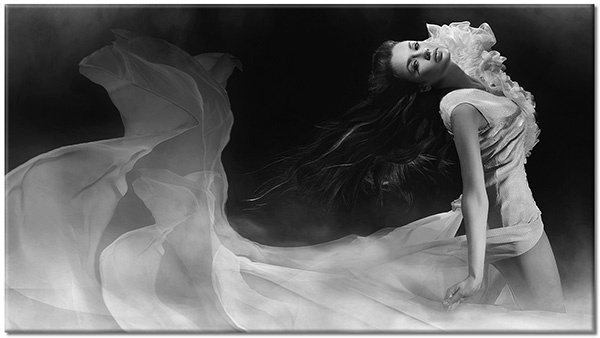 tableau sur toile, blanc, divers, femmes, gris, mode, noir, portraits, robes, sexy, violet