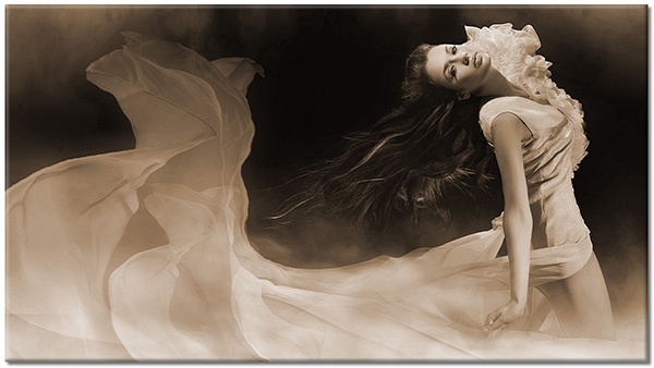 tableau sur toile, blanc, divers, femmes, gris, mode, noir, portraits, robes, sexy, violet