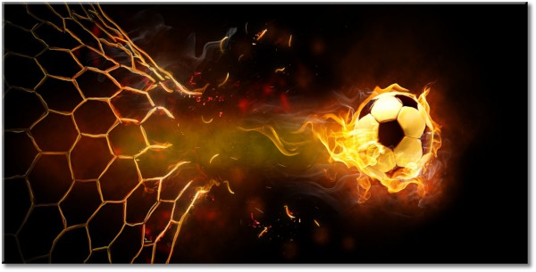 tableau sur toile, abstrait-fantaisie, autres, divers, feu, football, jaune, marron, noir, orange, sepia, sports