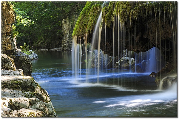 tableau sur toile, beige, cascades, lacs, marron, mer-cascades-lacs, paysages, riviere, rochers, roumanie, vert, violet