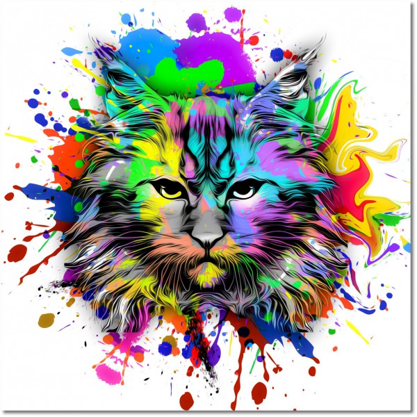 tableau sur toile, abstrait-fantaisie, animaux, autres, blanc, bleu, chiens-chats, divers, jaune, multicolore, noir, orange, rouge, vert, violet