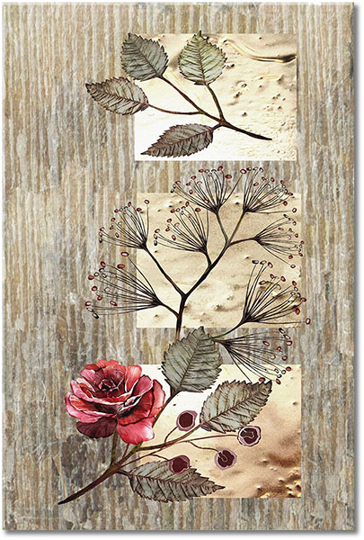 tableau sur toile, abstrait-fantaisie, art, art-contemporain, beige, blanc, fleurs, gris, jaune, marron, nature-morte, nature-morte-autres-peintures, orange, peintures, roses, rouge