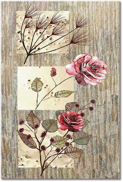 tableau sur toile, abstrait-fantaisie, art, art-contemporain, beige, fleurs, gris, jaune, marron, nature-morte, nature-morte-autres-peintures, orange, peintures, rose, roses, rouge
