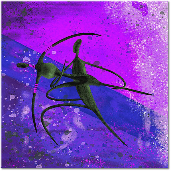 tableau sur toile, abstrait-fantaisie, afrique, art, art-contemporain, beige, bleu, dans, ethnique, jaune, marron, noir, orange, peintures, peintures-abstraites, rouge, silhouettes