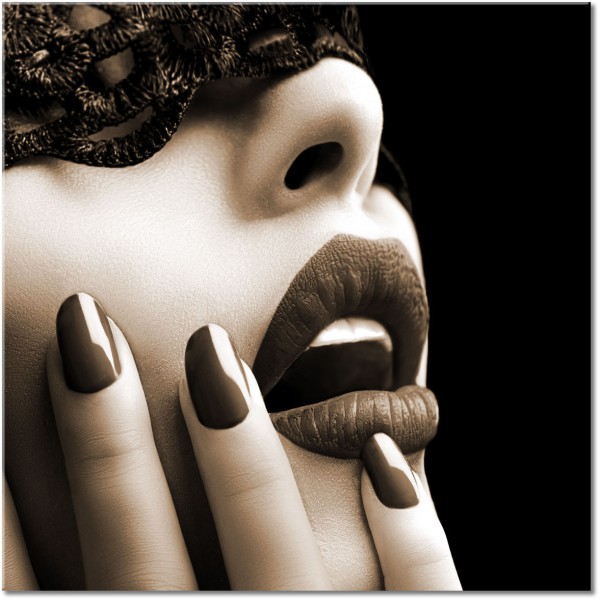 tableau sur toile, bars, beaute, divers, femmes, gris, masques, noir, noir-et-blanc, rouge, sexy