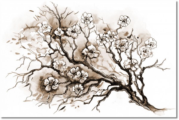 tableau sur toile, blanc, fleurs, gris, nature-morte-autres-peintures, noir, noir-et-blanc, peintures, rose, rouge