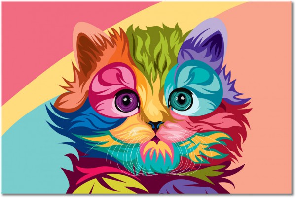 tableau sur toile, animaux, art, art-contemporain, autres, bleu, chats, chiens-chats, dessin, divers, drole, enfants, jaune, multicolore, nature-morte-autres-peintures, orange, peintures, pop-art, rose, rouge, vert, violet