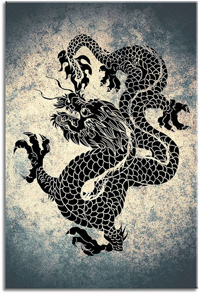 tableau sur toile, abstrait-fantaisie, art, beige, dessin, dragons, gris, jaune, mythologie, noir, peintures, peintures-abstraites, sepia