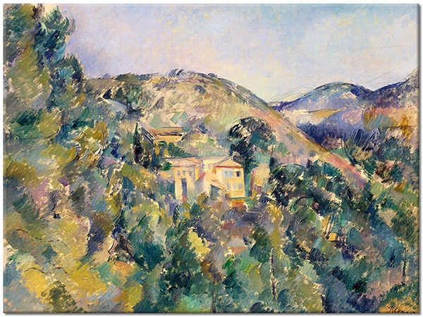 tableau sur toile, autres-paysages, bleu, forets, jaune, multicolore, paysages, paysages-urbains-ruraux, vert