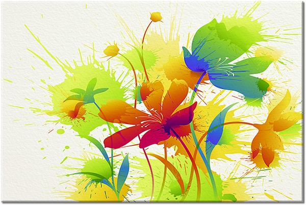 tableau sur toile, abstrait-fantaisie, art, beige, blanc, bleu, dessin, fleurs, gris, jaune, marron, nature-morte-autres-peintures, orange, peintures, rouge, vert