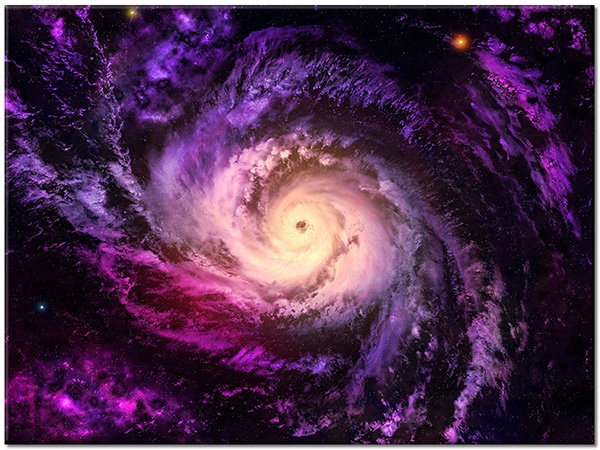 tableau sur toile, astronomie, beige, divers, etoiles, galaxies, noir, spirale, univers, violet