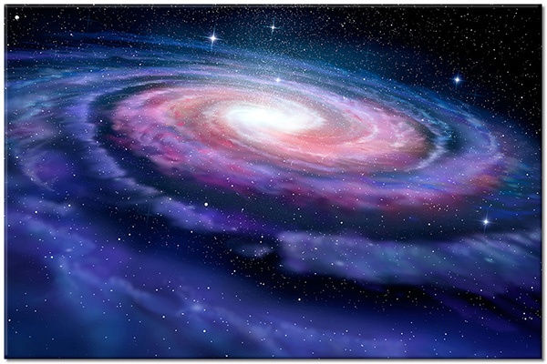 tableau sur toile, astronomie, blanc, bleu, divers, etoiles, galaxies, multicolore, noir, orange, rose, rouge, spirale, univers, violet