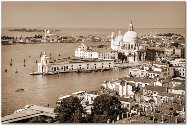 tableau sur toile, batiments, blanc, bleu, gris, italie, mer, orange, paysages, paysages-urbains-ruraux, tourisme, venise, vert, villes