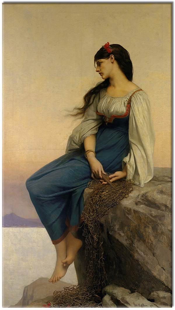 tableau sur toile, art, beige, bleu, femmes, lefebvre, marron, nature-morte-autres-peintures, peintures, peintures-personnages, rochers