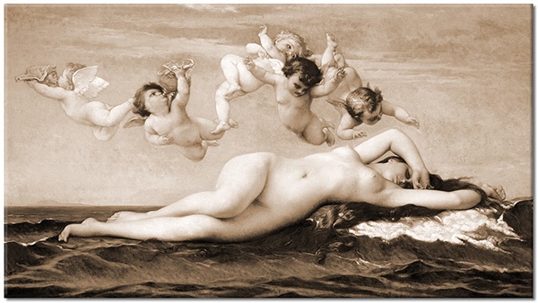 tableau sur toile, art, beige, bleu, cabanel, divers, femmes, marron, mer-cascades-lacs, mythologie, nu, paysages, peintures, peintures-personnages
