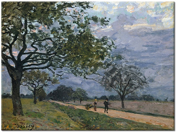 tableau sur toile, autres-paysages, bleu, fleurs, paysages, peintures, peintures-paysages, vert