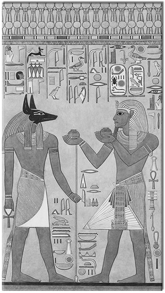 tableau sur toile, art, autres, blanc, bleu, dessin, divers, egypte, jaune, mythologie, nature-morte-autres-peintures, orange, papyrus, peintures, peintures-personnages, rose, vintage