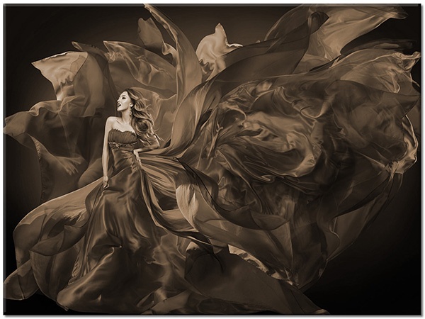 tableau sur toile, divers, femmes, mode, noir, orange, robes, rouge, sexy
