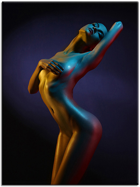 tableau sur toile, art, beige, divers, femmes, noir, nu, sexy
