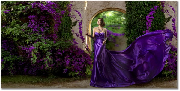 tableau sur toile, autres, beige, divers, femmes, mode, robes, vert, violet