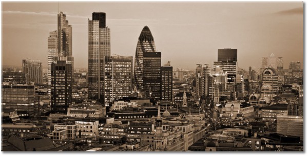 tableau sur toile, beige, coucher-soleil, financier, grande-bretagne, gris, londres, marron, orange, paysages, paysages-urbains-ruraux, sepia, tourisme, villes